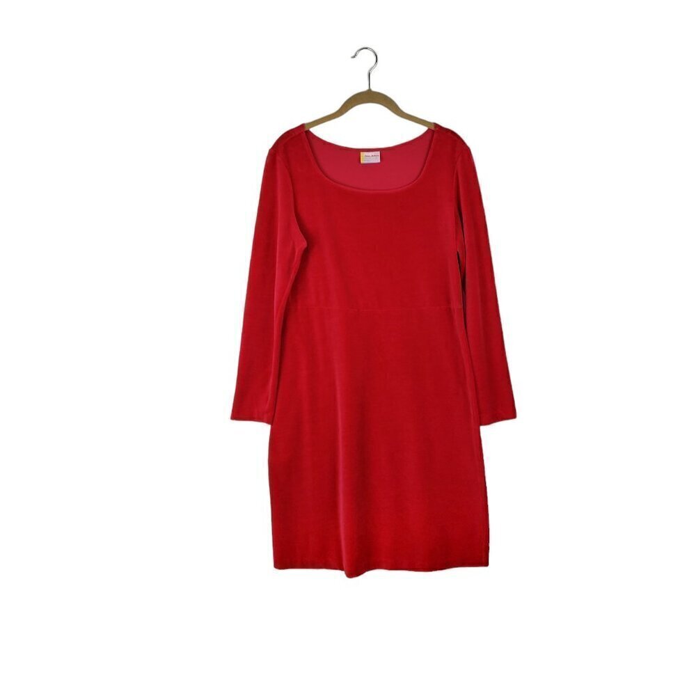 Hanna Andersson Red Velour Velveteen Long Sleeve Dress Womens Small